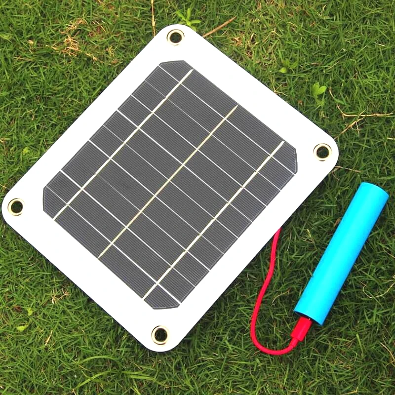 5W 5V Semi-flexible Solar Mobile Power Bank Charger Monocrystalline Solar Panel Charger Outdoor Power Solution Waterproof