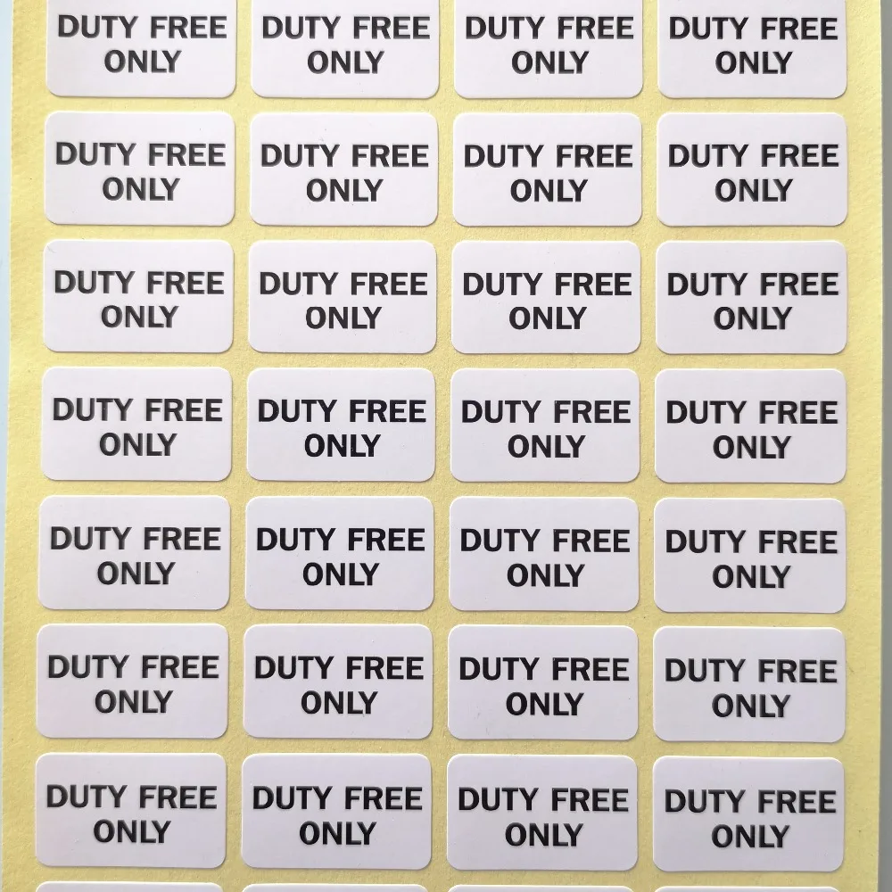 1200 Stück 25 x 15 mm NUR DUTY FREE Selbstklebender, glänzender Kunstdruckpapieraufkleber für Duty-Free-Store-Werbung, steuerfreie Einkaufsprodukte – Detail 4