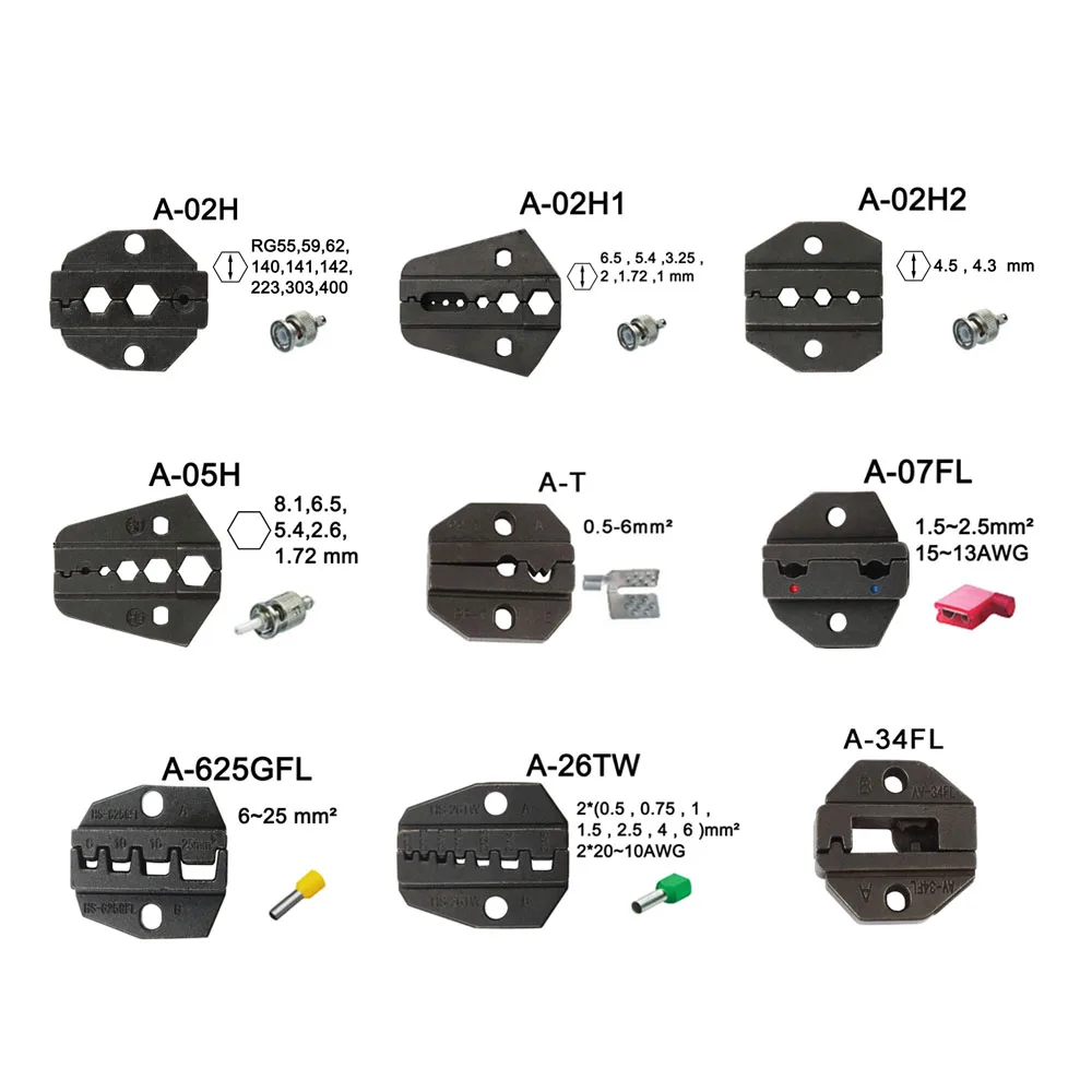 Die Sets for HS FSE AM-10 EM-6B1 EM-6B2 CRIMPING PILER Crimping machine one set made by Wire cutting machine tool jaws