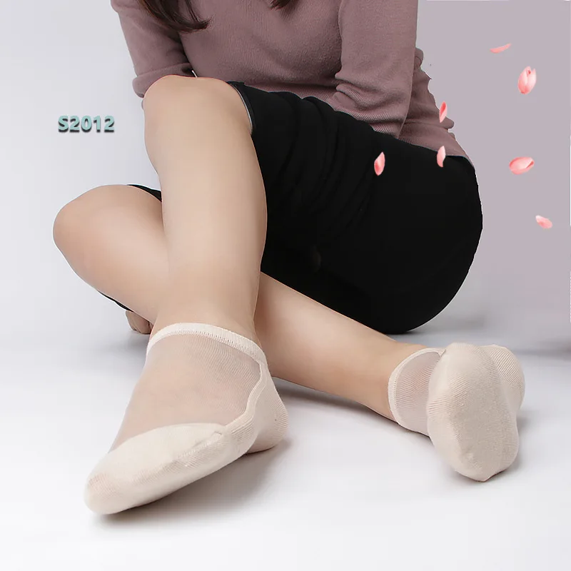 10pair/lot New Style Ladies Glass Silk Boat Socks Crystal Thin Ice Filaments Summer Super Thin Simple Meat Color Socks 22cm-25cm