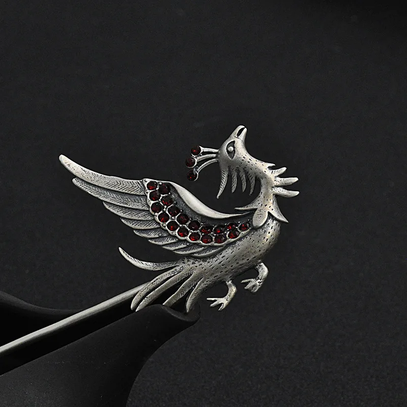 

Handmade 925 Sterling Silver Hair Sticks Secular Bird Hairpins Vintage Hair Accessories For Women Girls Cubic Zircons Jewelry