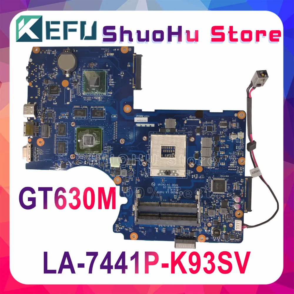 KEFU For ASUS K93SV K93SM K93S K93 GT630M GT540M PBL80 LA-7441P REV:2.0 Laptop Motherboard Tested 100% Work Mainboard