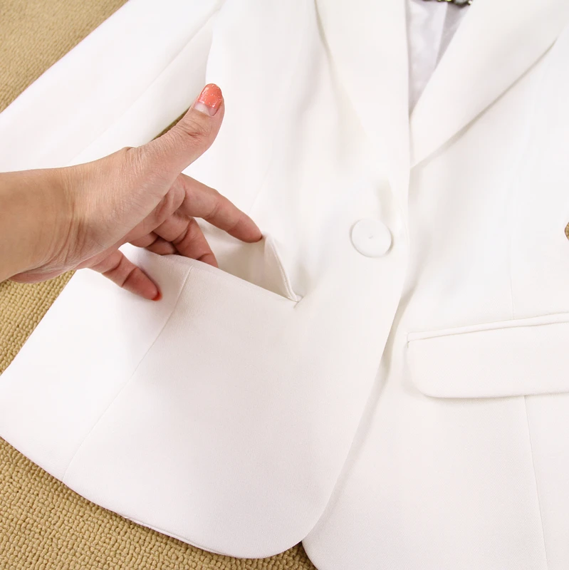 Professionale Delle Donne Ufficio Vestiti di Affari Ol Bianco Delle Signore Formale Vestito Con Pantaloni A Due Pezzi Nero Giacca Uniforme Set Vestiti Delle Signore