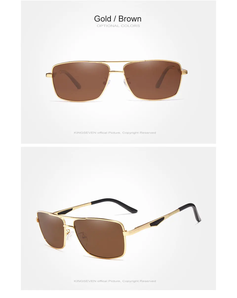 KINGSEVEN 2024 Marke Designer Polarisierte Sonnenbrille Für Fahren Männer Oculos Quadrat Sonnenbrille Für männer Mode Reise Brillen – Detail 8