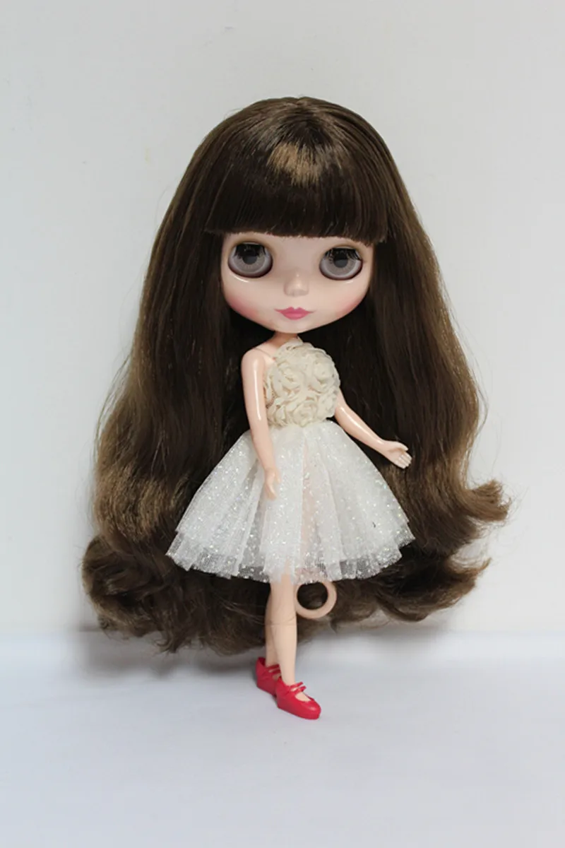 

Blygirl Blyth doll Dark brown bloody hair No.7301 normal body 7 joints 1/6 body DIY dolls supple for their makeup