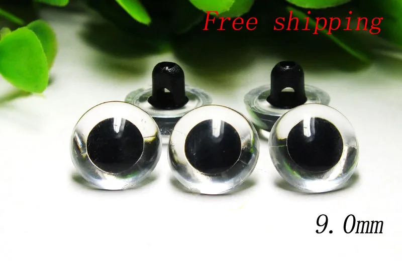 100pcs 9mm Transparent Sew-in Acrylic Eyes Bears Dolls/Toy Eyes/Sew Eyes