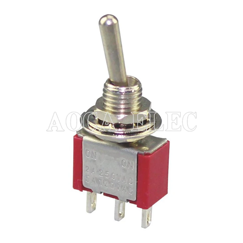 

100 шт. MTS-102 SPDT тумблер 6 мм 3A 250VAC 6A 125VAC 3Pin ON-ON Mini с фиксацией для гитарной педали