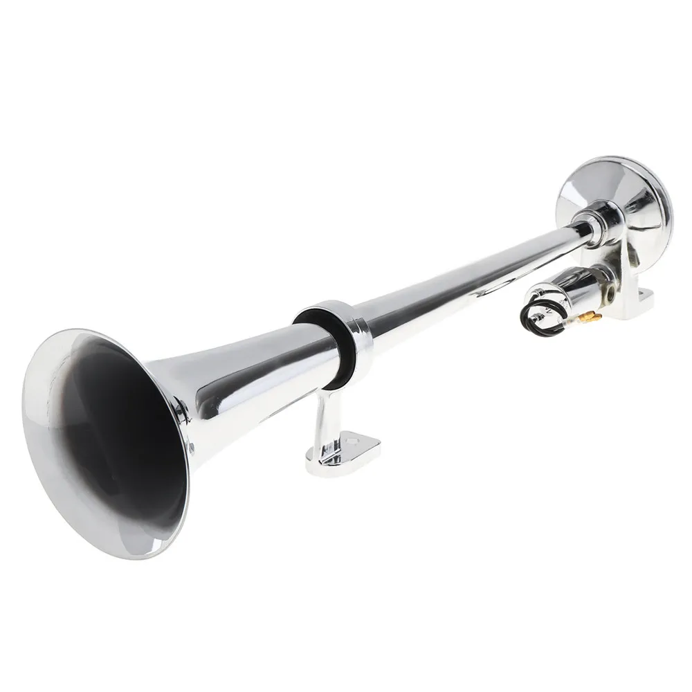 17 Inch 12V / 24V 150dB Super Loud Single Trumpet Car Air Operated Horn For Truck Boat Train Lorry Motorcycle Boat Truck