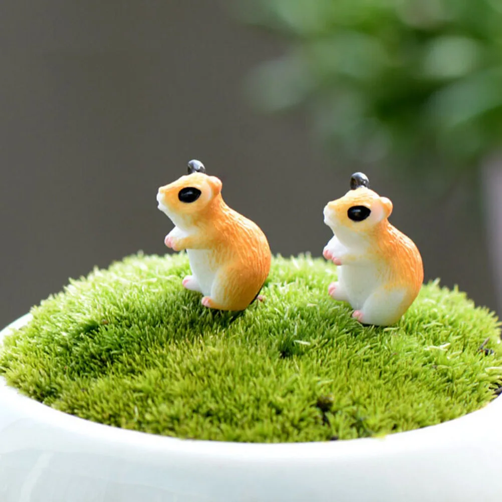 Resin Animals Rabbit Duck Miniatures Figurines Mini Craft Figurine Plant Pot Garden Ornament Miniature Fairy Garden Supplies