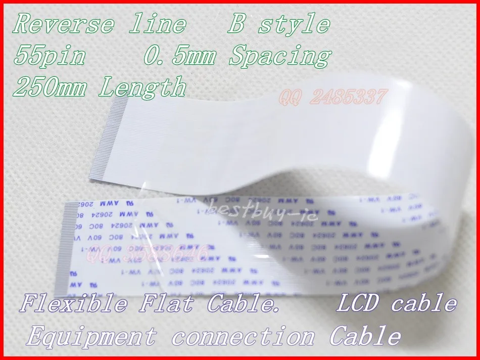 0,5 мм расстояние + 250 мм длина + 55 контактов B/обратная линия ЖК-Кабеля FFC Гибкий плоский кабель. 55P * 0,5b * 250 мм