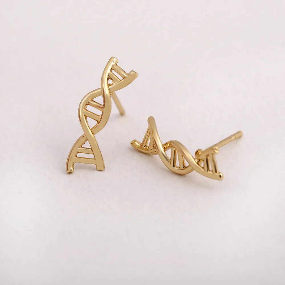 SMJEL Fashion Double Helix Stud Earrings Women Cute DNA Earring pendientes brinco Biology Science Themed Jewelry Geeky Gift S160