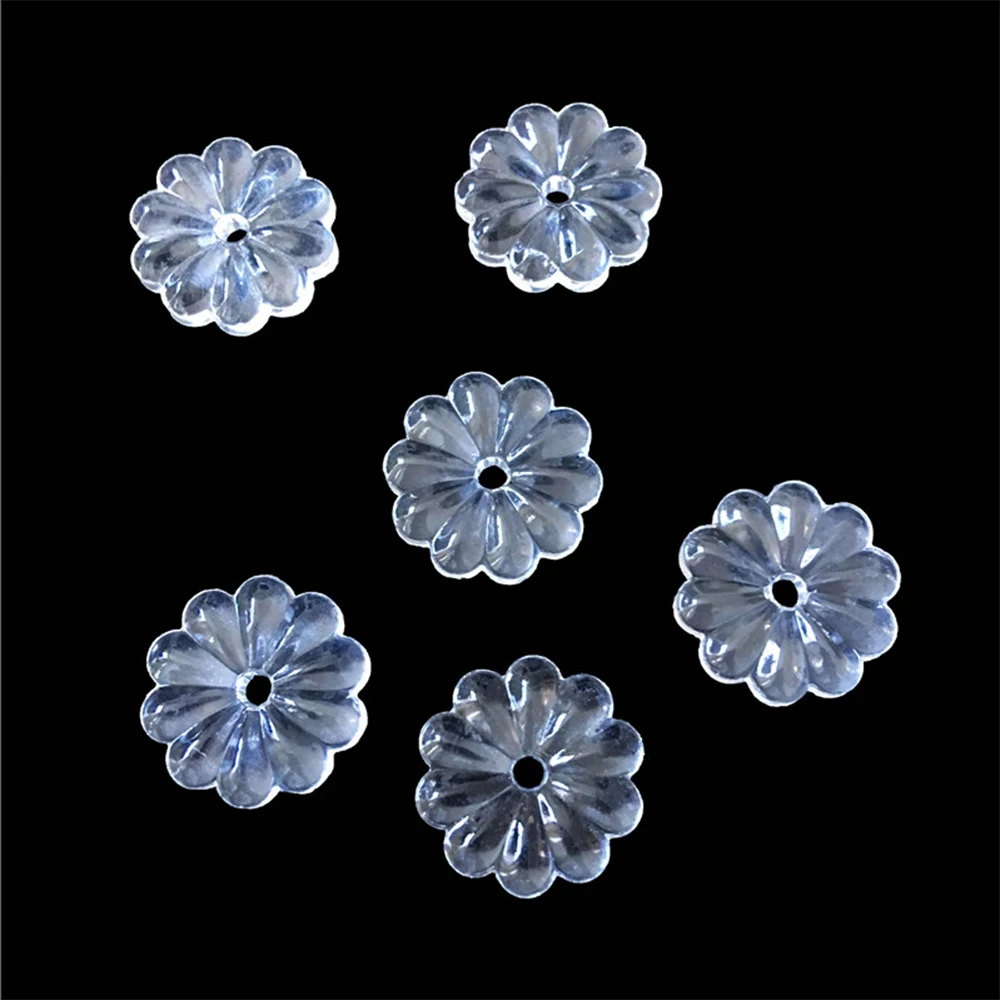 20pcs/lot 35mm Clear  Glass Rosette Flower Beads Crystal DIY Curtain Beads Glass Chandelier Beads