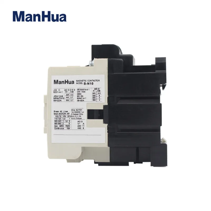 ManHua 220V-660V 10A Electric Magnetic AC Contactor S-N10 for Mitsubishi AC Contactor Type Three Phase