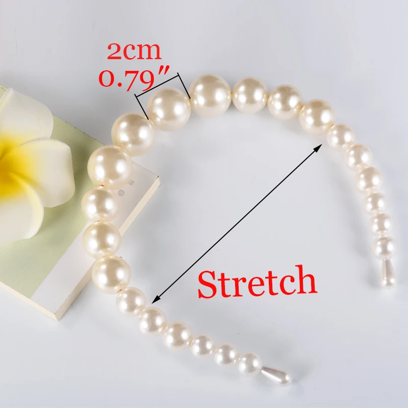 New Arrival Trend Fashion Luxury Big Pearl Headband for Women Hair Band Girls Hairbands Party Pearl Girls Hair Accessories