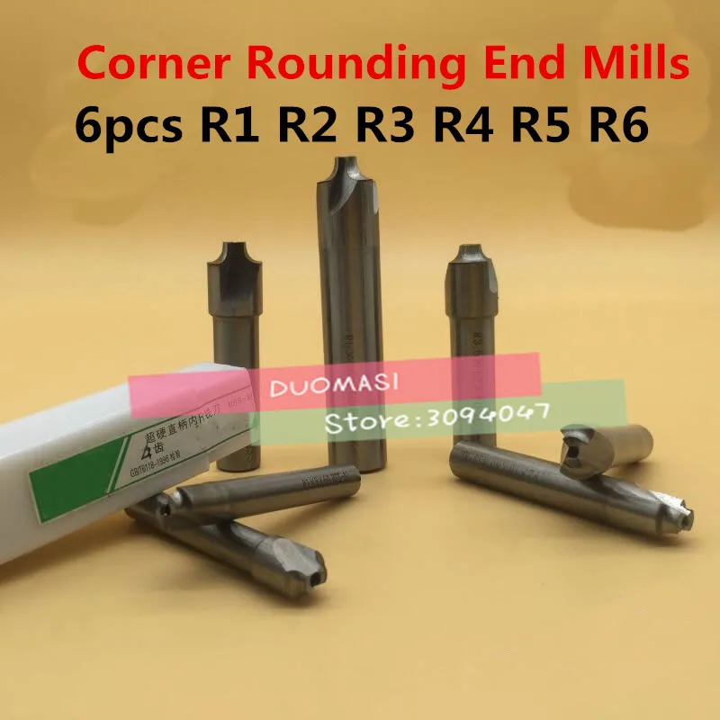 

Free Shipping - 6pcs New 2/4F Corner Rounding End Mill R1.0-R6.0 Endmill Tool Milling Cutter