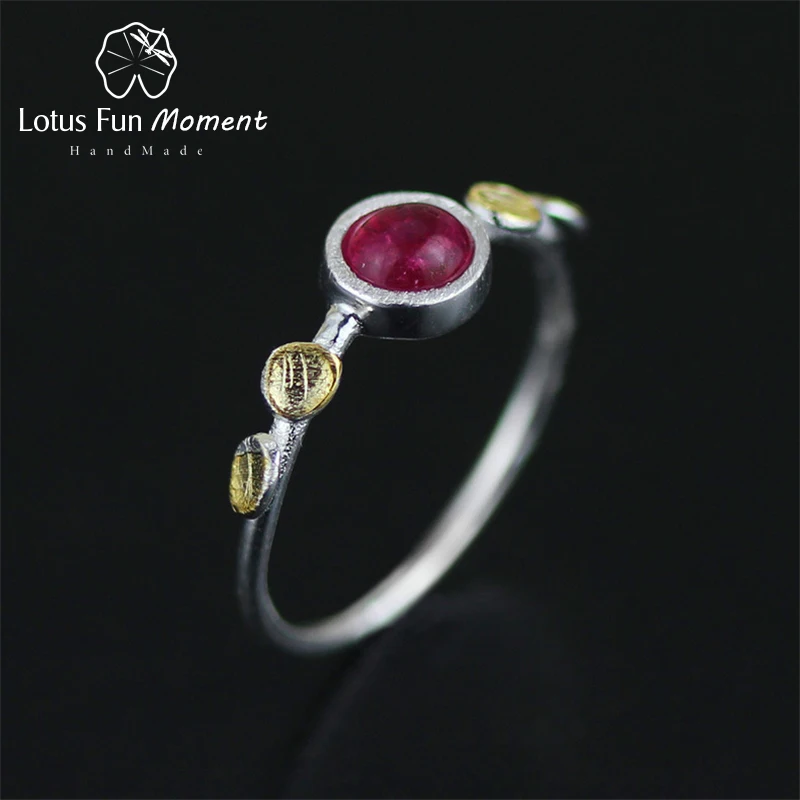 

Lotus Fun Moment Real 925 Sterling Silver Natural Stone Handmade Creative Designer Fashion Jewelry Delicate Thin Female Rings