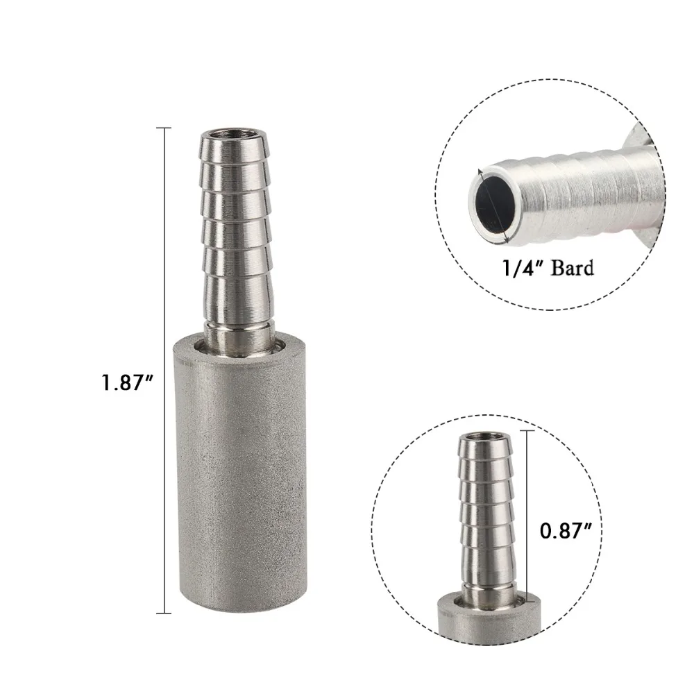 0.5/2 Micron Diffusion Stone Stainless Steel Beer Cabonation Aeration Stone With 1/4\