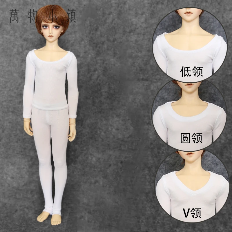 

Accept custom NEW Boy Pure white Anti staining low collar/Round collar/v-neck outfits BJD Uncle 1/3 1/4 Doll Clothes