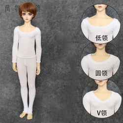 Accept custom NEW Boy Pure white Anti staining low collar/Round collar/v-neck outfits BJD Uncle 1/3 1/4 Doll Clothes