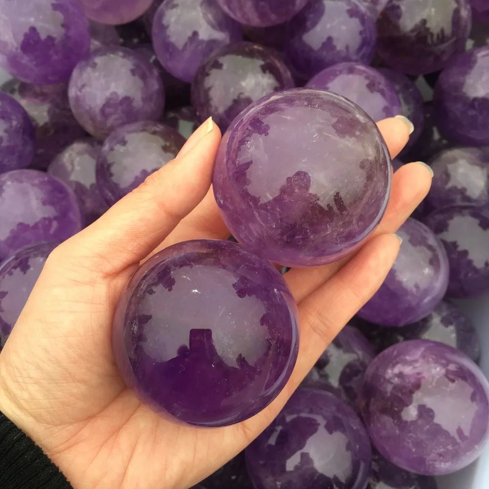 50mm Natural Amethyst Quartz Crystal Sphere Ball Healing 150-160g