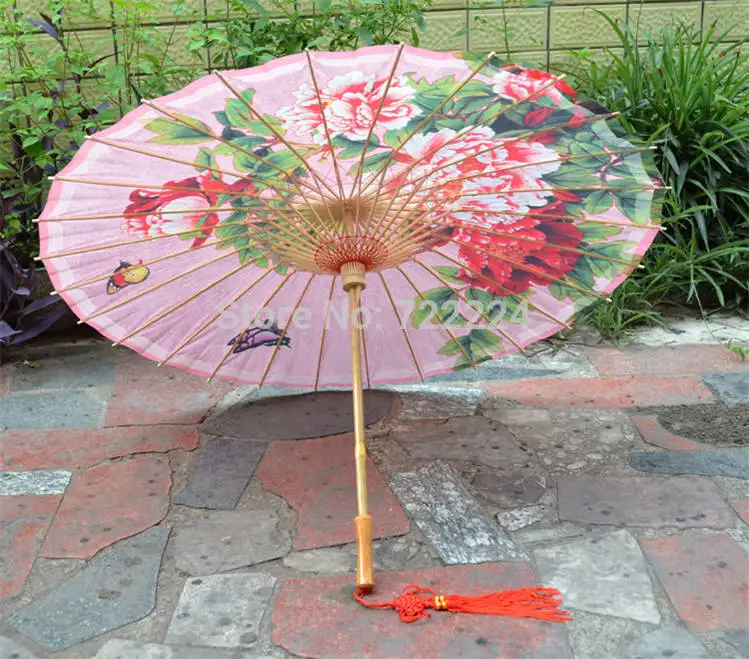 Free shipping Dia 50cm chinease traditional oiled paper umbrella with classical pink peony as decoration gift dace props