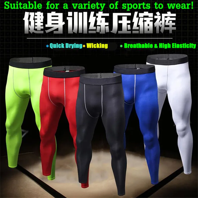 Men Pro Shaper Compression Underwear 3D Cut Tight Pants,High Elastic Sweat Quick-dry Wicking Sport Fitness Bottom Long Trousers