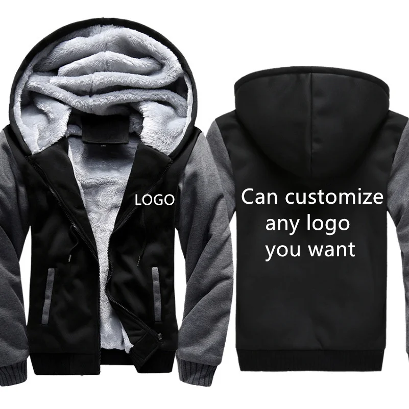 

Camouflage Fleece Hoodies Men Custom Logo Car Anime Funny Print Winter Thick Warm Zipper Coat HipHop Harajuku Male Jacket