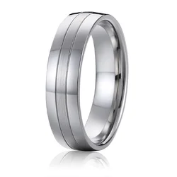 Men's Alliances Titanium Wedding Band Promise couple Rings for men white gold silver color 6mm USA size 7 8 9 10 11 12 13 14 15