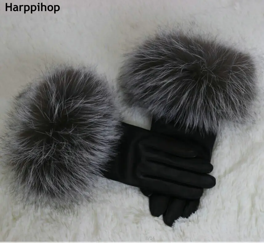 2018 new arrival hot sell high quality women real fox fur Gloves lovely ladies genuine fox fur gloves