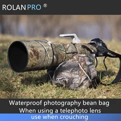 ROLANPRO Waterproof Photography Bean Bag  telephoto lens Light Weight Bean Bag Pillow / use when crouching（Empty Bag）