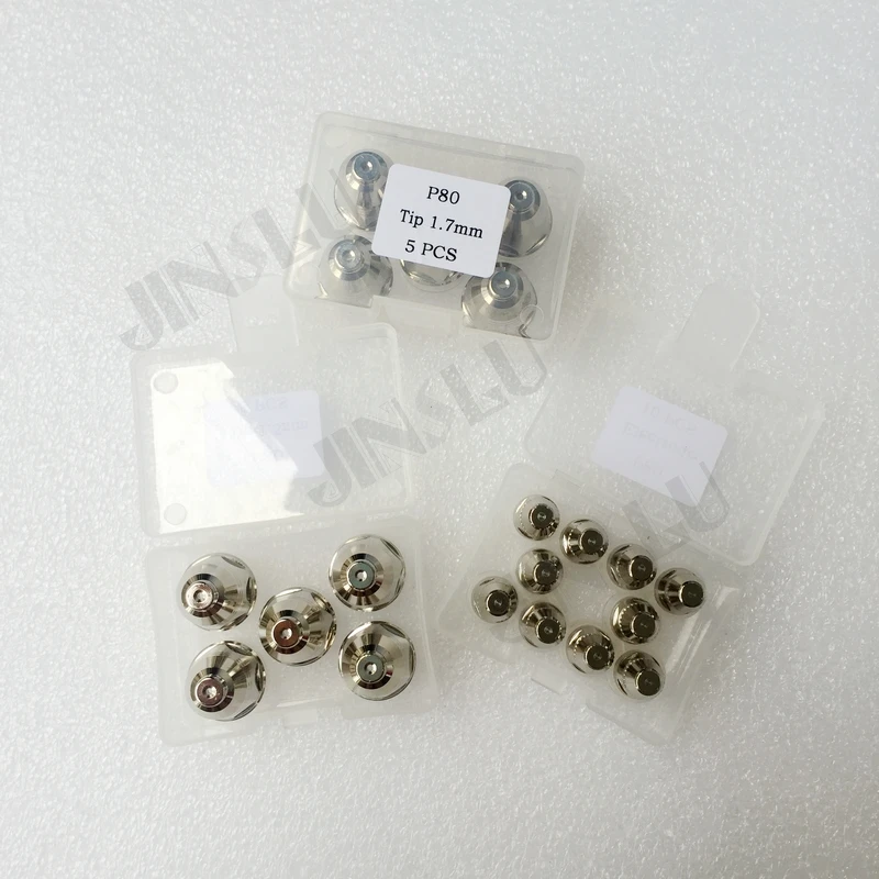 P-80 P80 Plasma Cutting Torch Konsumsi Tips (1.1 Mm 1.3 Mm 1.5 Mm 1.7 Mm) 10 Pcs & Elektroda 10 Pcs