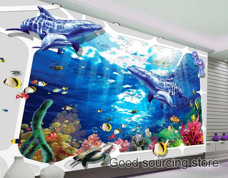 Ocean world photo wallpaper for living room bedroom