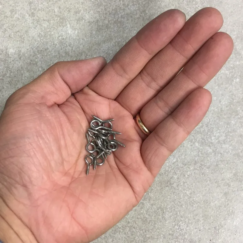 100pcs 16mm Small Eye Screw Bolt Hook 304 Stainless Steel Tiny Screw Eye DIY Rope Accessories Wood Screws Jewellery Accessories