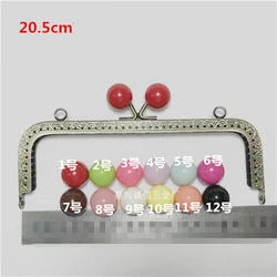 20.5cm DIY women purse frame kiss buckle coin bag metal clasp candy color ball design