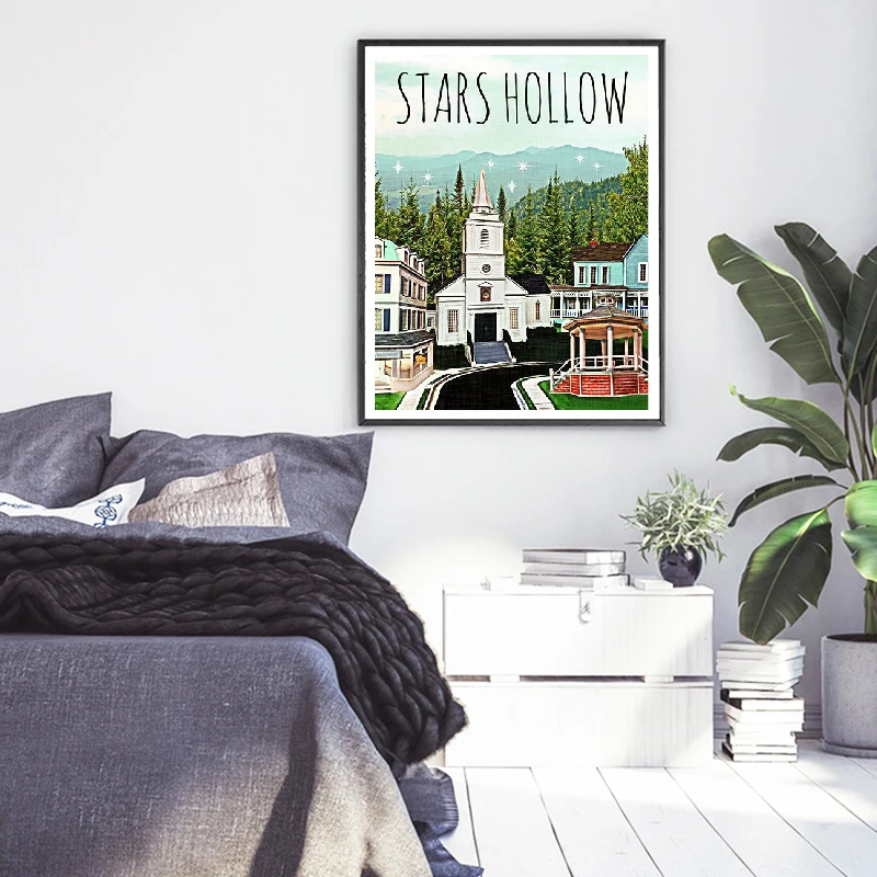 Posters and Prints STARS HOLLOW Poster Inspired by Gilmore Girls Canvas Painting Wall Art Picture for Living Room Home Decor