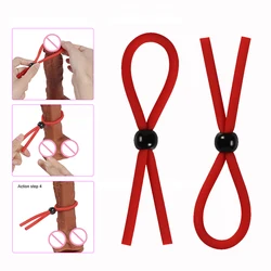 Adjustable Rope Cock Rings Scrotum Bind Penis Ring Sex Products for Male Delay Ejaculation Cock Ring for Men Lasting Penis Erect