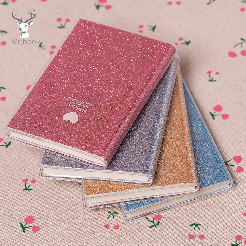 MIRUI-Cuaderno de PVC para estudiantes, Agenda Kawaii brillante, planificador de horario, cuaderno de bocetos, regalo de oficina, A5/A6