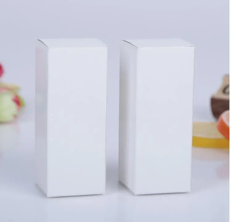 

100pcs/lot-2.8*2.8*9cm Blank White kraft Paper Box For Lipstick Perfume Essential Oil Bottle Storage Boxes valve tubes