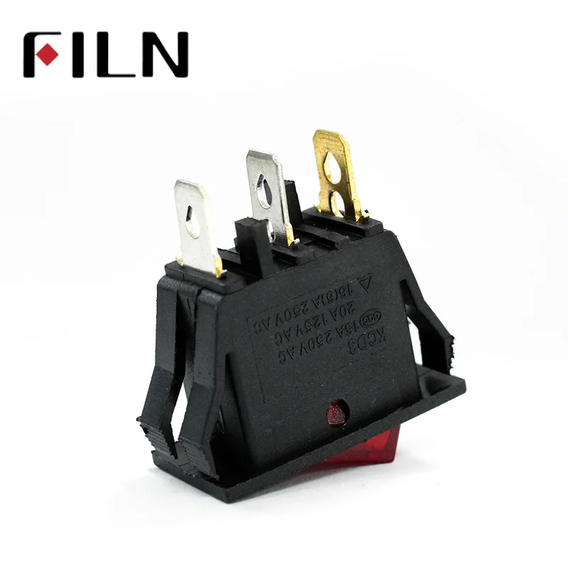 FILM Neuer On Off Rechteckiger langer Wippschalter mit Abdeckung Car Dash SPST KCD3 3PIN