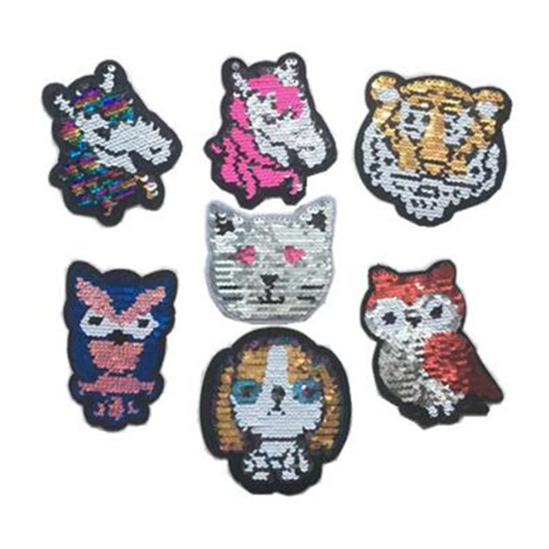 1Pc Reversible Change Color MIX Color Sequins Iron Or Sew On Patches For Clothes DIY Patch Applique Crafts