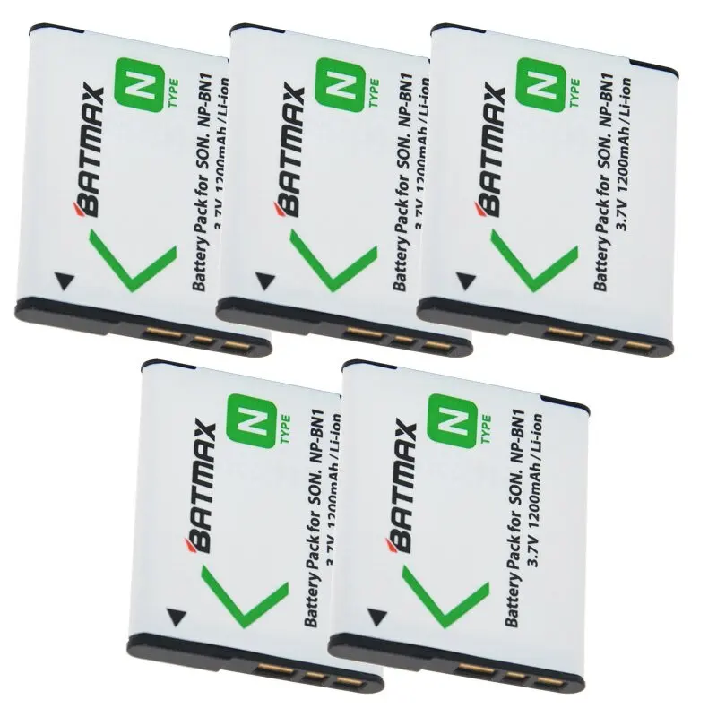 5Pcs NP-BN1 NP BN1 NPBN1 Batteries(1200mAh) for Sony Cyber-Shot DSC S750 DSC S780 W630 TX5 W310 T99 Wholesale