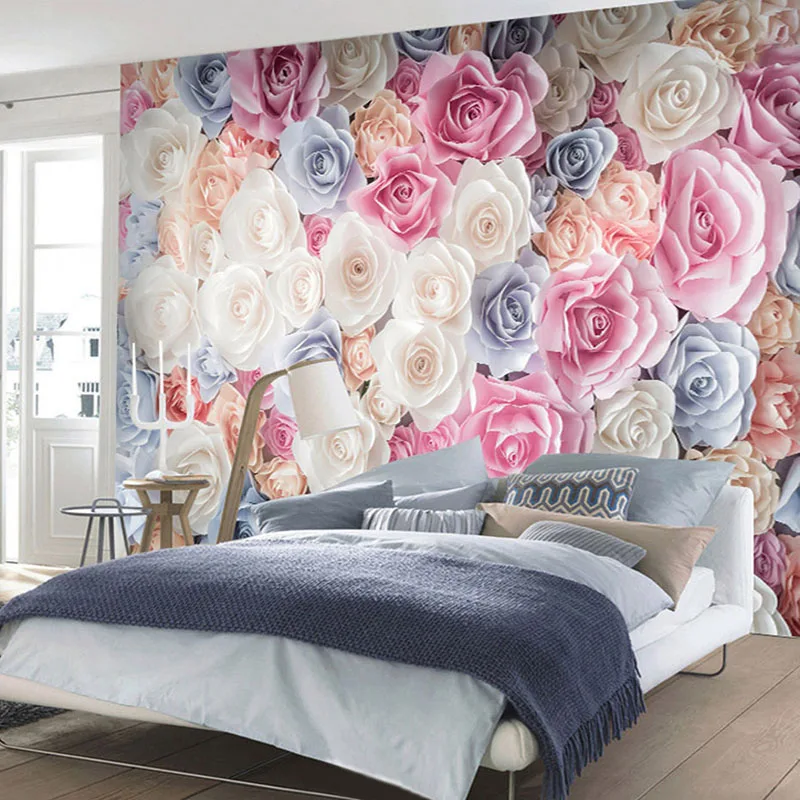 

Photo Wallpaper Modern Romantic Pink Flower Sea Mural Living Room Bedroom Wedding House Backdrop Wall Home Decor Wall Paper 3D