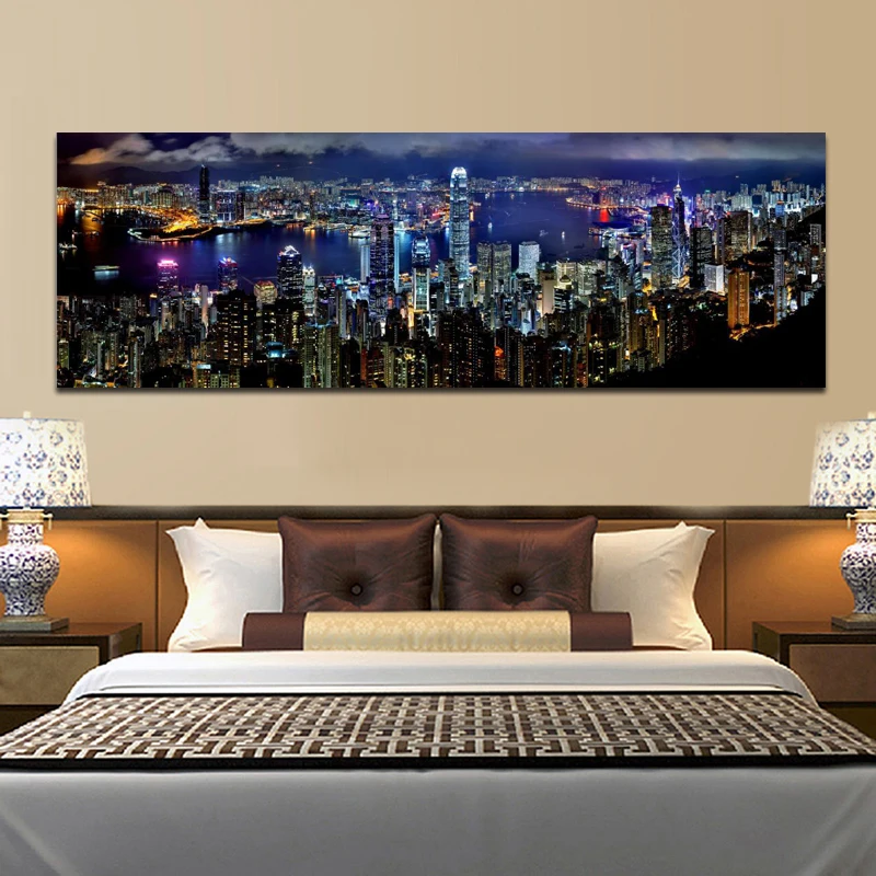 Landscape Posters and Prints Wall Art Canvas Painting City Night Scene Decorative Pictures