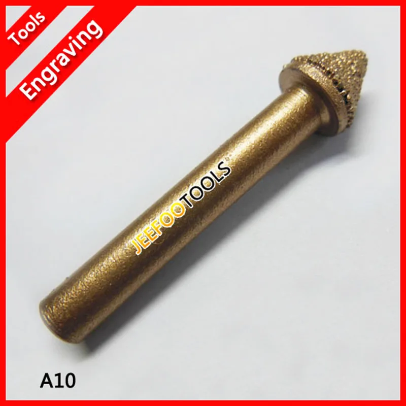 A10- 6*10*7mm Taper Stone CNC Tools For 3D Deep Relief/ Engraving Tools On Monument/Tombstone/Marble/Granite