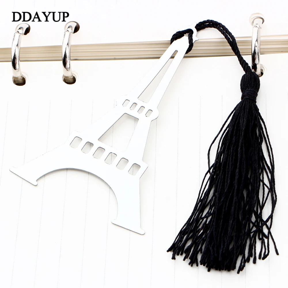 Retro Eiffel Tower Bookmarks With Tassel Metal Bookmark Clips Paper Clips Gifts For School Office Stationery