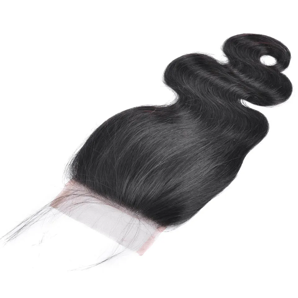 YVONNE Body Wave Human Hair Closure Brazilian Virgin Hair Lace Closure 4x4 Free Part Natural Color