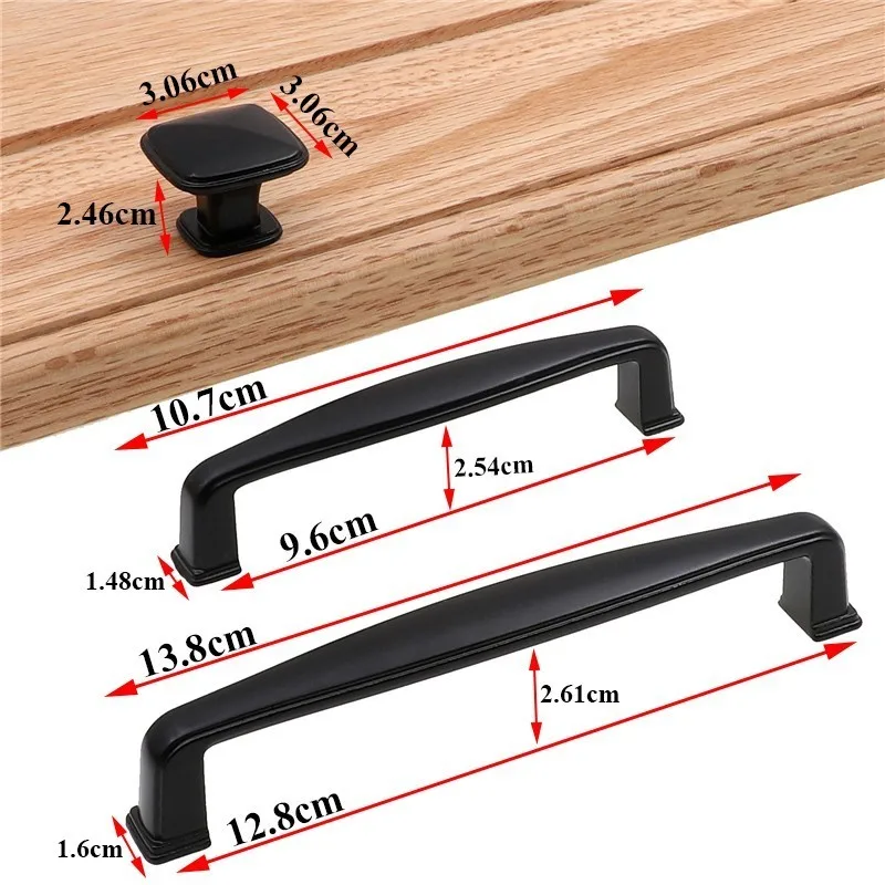 QVWN Black Furniture Handles  Cabinet Knobs and Handle Kitchen Door Knobs Dresser Cupboard Wardrobe Pull Handle