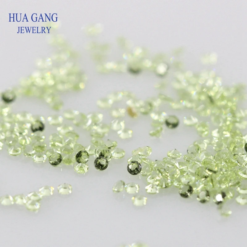 1000PCS/100pcs 0.8~3.0mm 152# Nano Green Stone Wax Setting Round Brilliant Cut Synthetic Gems For Jewelry