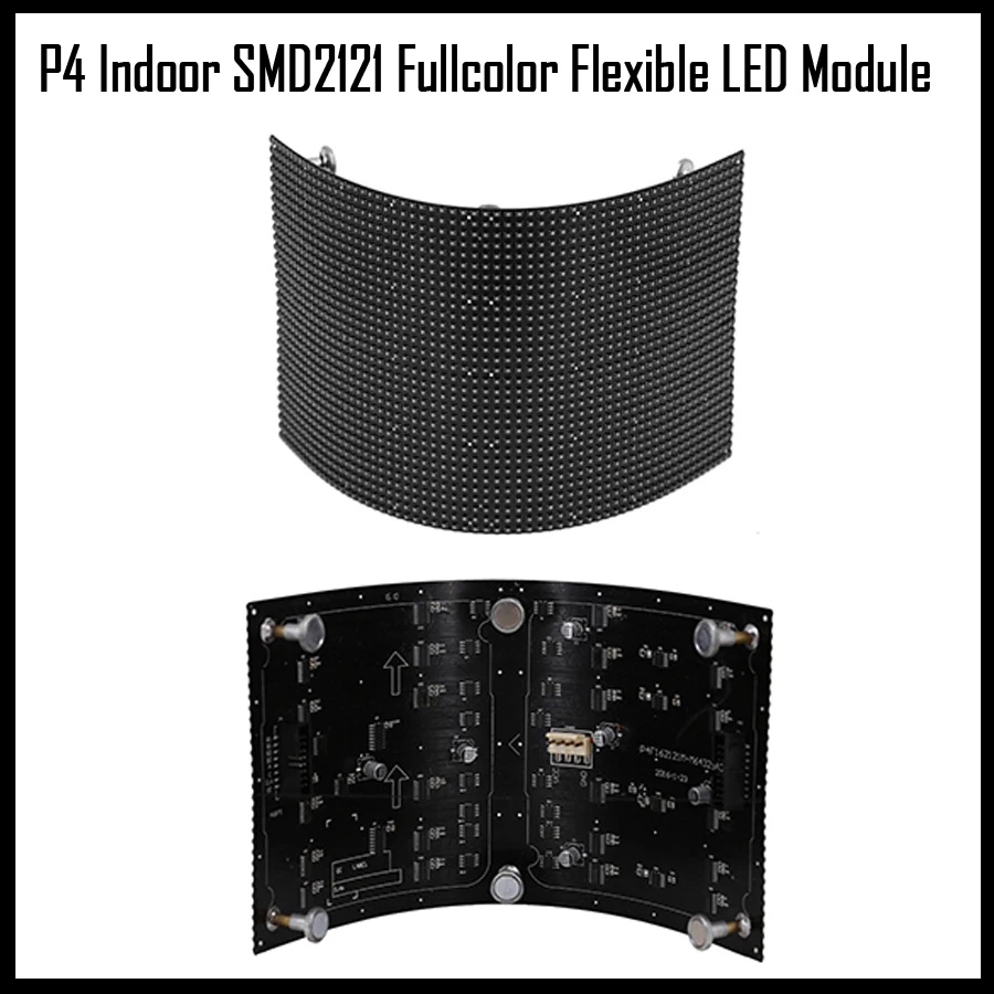 P4 indoor fullcolor flexible led module 64x32pixel 2048dots soft panel High quality magnet installation 360 view angle display