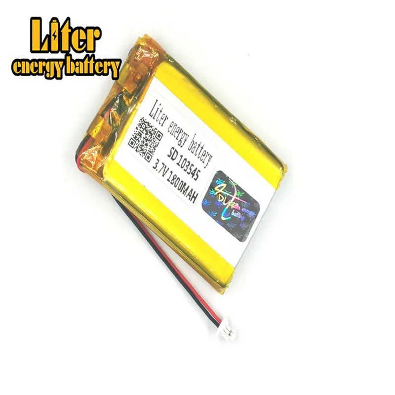 plug 1.0-2P Lithium Battery 103545 3.7v 1800mah Rechargeable Li Polymer Battery PL LiPo Battery e-books GPS PDA